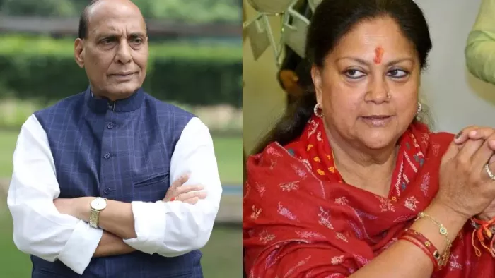 राजनाथ ही वसुंधरा को साध सकते हैं (राजनाथ सिंह और वसुंधरा फाइल फोटो)