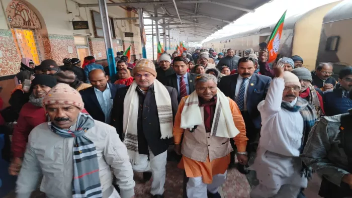 भाजपा के प्रदेश अध्यक्ष बाबूलाल मरांडी का हुआ जोरदार स्वागत