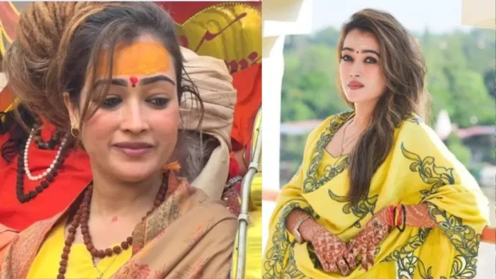 महाकुंभ पहुंचीं हर्षा रिछारिया। सोर्स- सोशल मीडिया