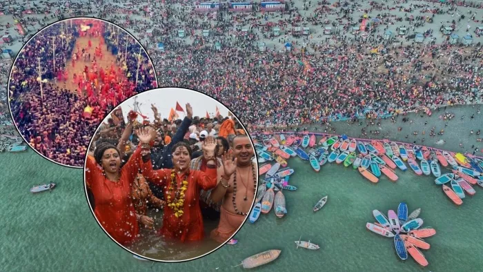 अमृत स्नान पर उमड़ा आस्था का जनसैलाब। (तस्वीर जागरण)