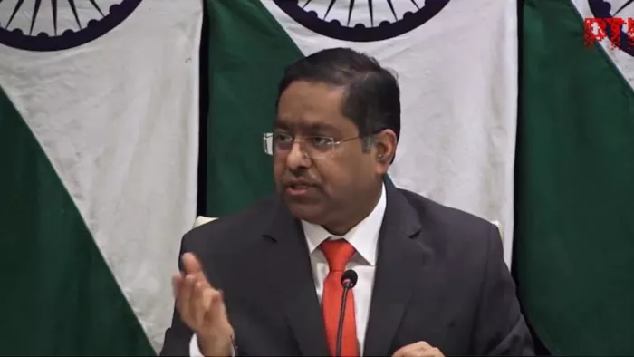 विदेश मंत्रालय के प्रवक्ता रंधीर जायसवाल ने रूस में मारे गए भारतीय युवक पर चिंता जाहिर की।(फोटो सोर्स: पीटीआई)