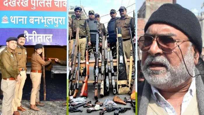 बनभूलपुरा में अतिक्रमण से मुक्त कराई भूमि पर पुलिस द्वारा अस्थाई चौकी का निर्माण किया गया