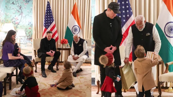 PM Modi Elon Musk Meeting: पीएम मोदी ने एलन मस्क से मुलाकात की है।(फोटो सोर्स: पीएम मोदी एक्स हैंडल)