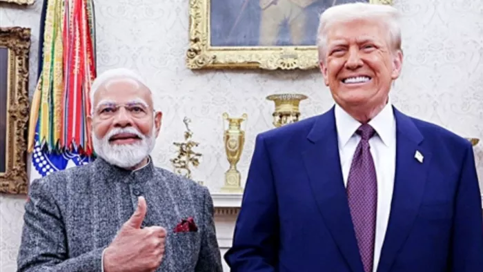 PM Modi US Visit पीएम मोदी ट्रंप के साथ बैठक करते हुए। (फोटो- पीटीआई)