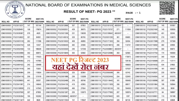 NEET PG 2023 Result: इस साल, 2.9 लाख छात्रों ने NEET PG परीक्षा में बैठने के लिए पंजीकरण कराया था।