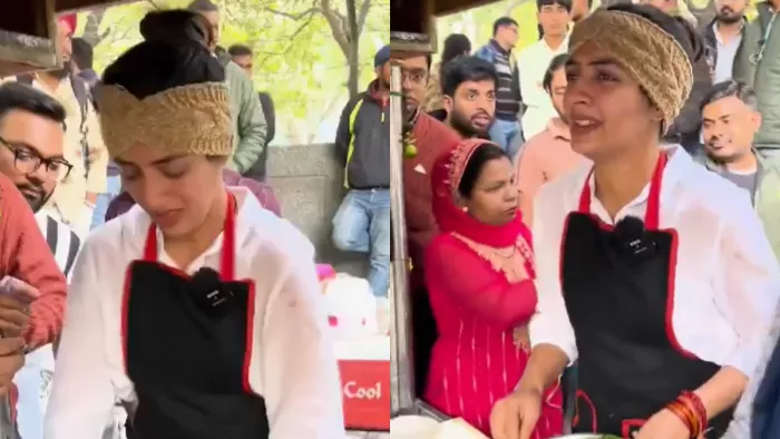 दिल्ली की सड़कों पर रो-रोकर वड़ा पाव बेचती नजर आई वायरल गर्ल।