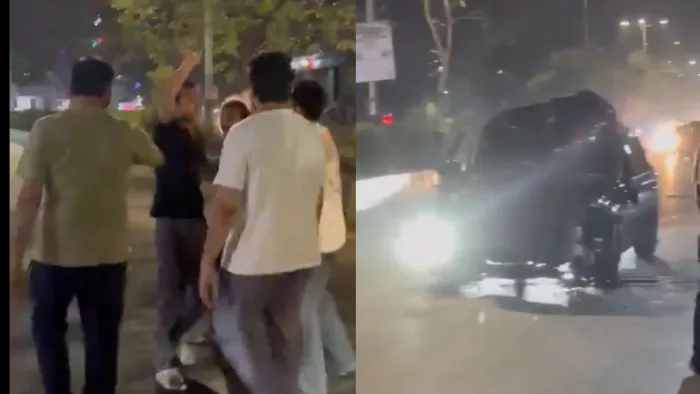 Vadodara car Accident video वडोदरा में नशे में धुत युवक ने तीन को रौंदा। (फोटो- एएनआई)