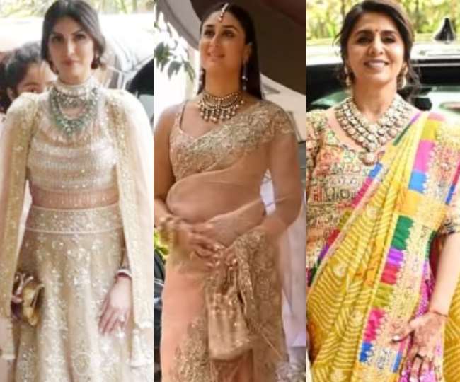 ranbir kapoor alia bhatt wedding kareena kapoor khan to riddhima neetu kapoor and karisma these actress look stunning in traditional look see photos