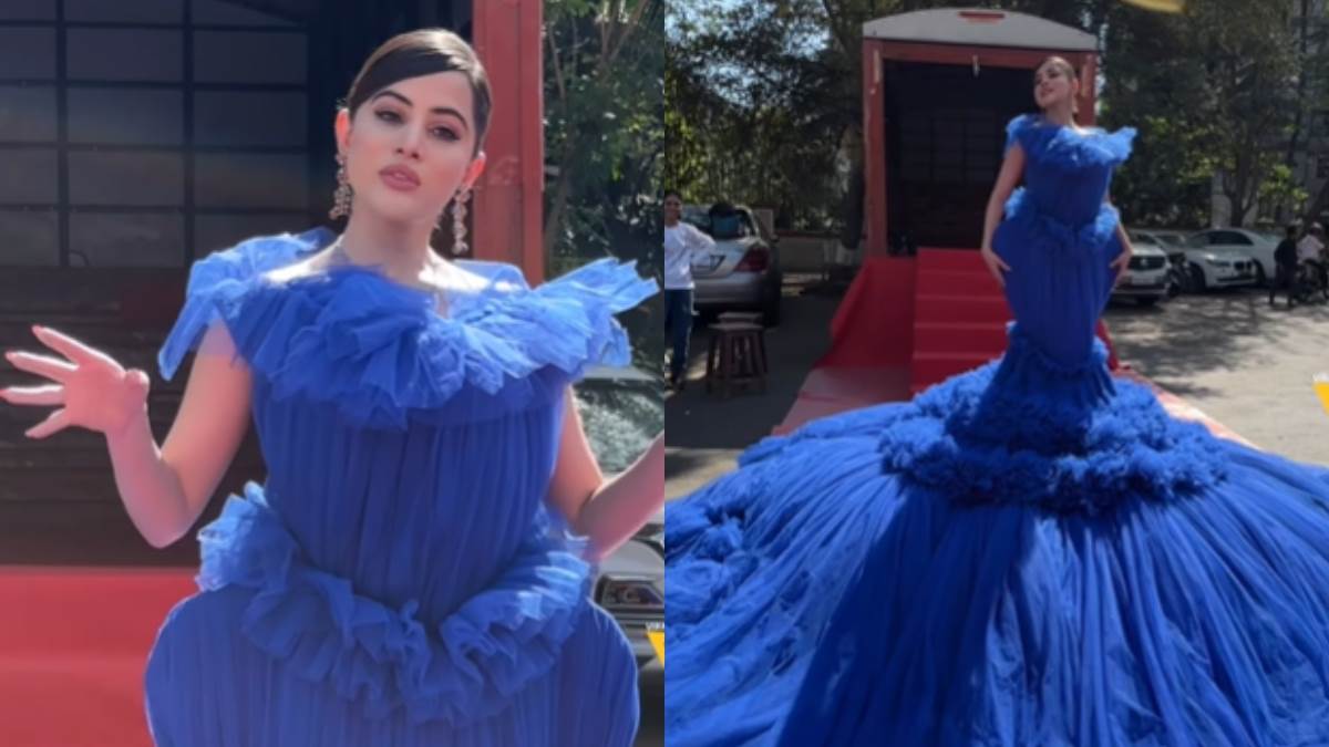 urfi javed wore a 100 kg gown user said gayi bhes paani main