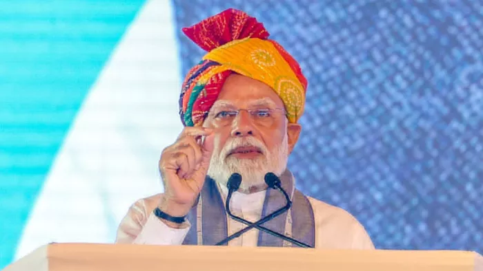 प्रधानमंत्री नरेंद्र मोदी ने हिसार में एक सभा को संबोधित किया। (फोटो- पीटीआई)