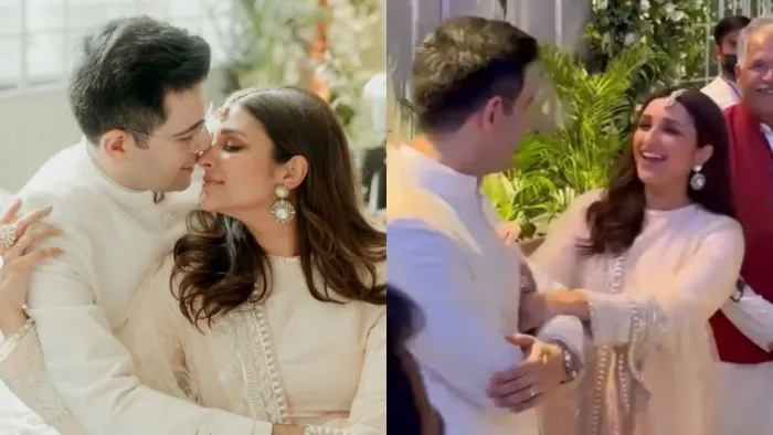 File Photo of Raghav Chadha and Parineeti Chopra from Engagement