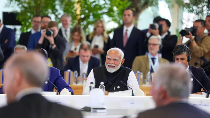 G7 Summit 2024: पीएम मोदी ने जी 7 शिखर सम्मेलन के आउटरीच सत्र को संबोधित किया। (Photo - ANI)