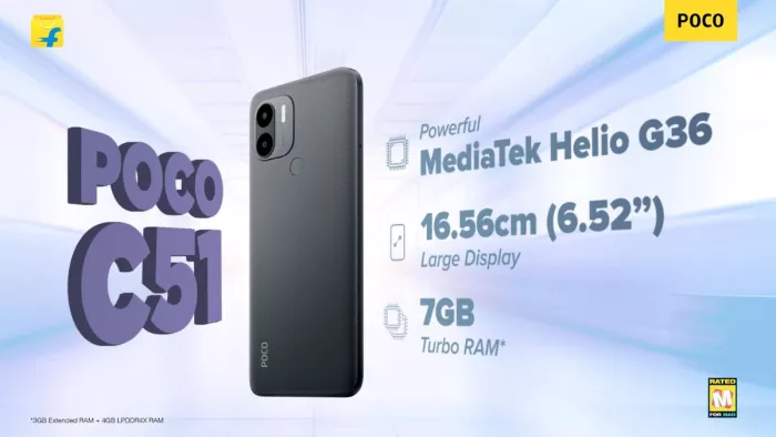 Poco India in collaboration with Airtel will sell the Poco C51 with a Rs. 2,500 discount