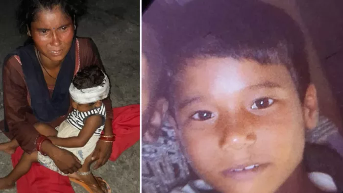 Ramnagar News: मृतक बच्चे की फाइल फोटो व घायल बच्ची के साथ मां। जागरण