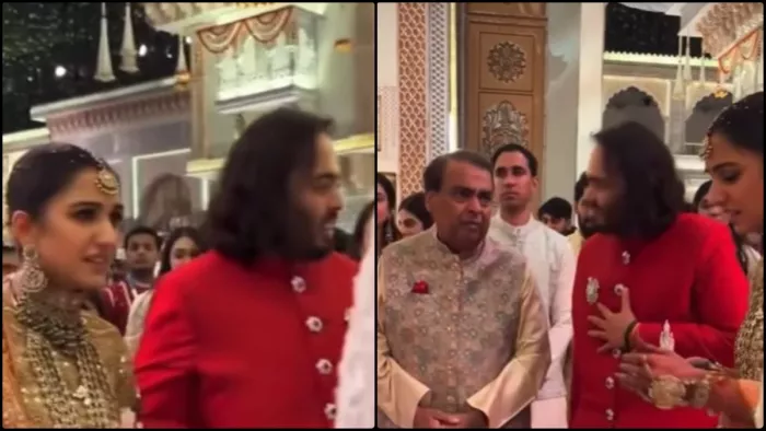 राधिका मर्चेंट की विदाई में भावुक हुए ससुर मुकेश अंबानी। फोटो क्रेडिट- इंस्टाग्राम