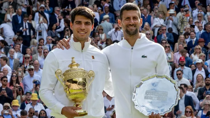 कार्लोस अलकराज ने नोवाक जोकोविच को मात दी। इमेज- Wimbledon