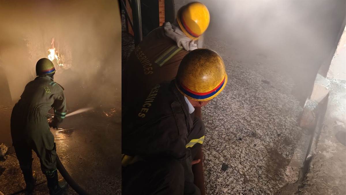 kanpur apartment basement fire late night rescue operation