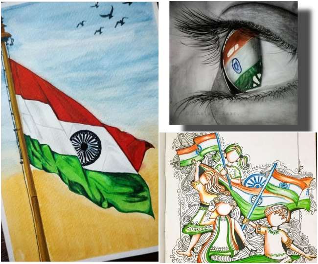 Beautiful Independence Day Drawing | Easy Independence Day Drawing - YouTube