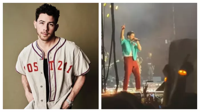 File Photo of Nick Jonas (Left) and Photo from Concert (Right)
