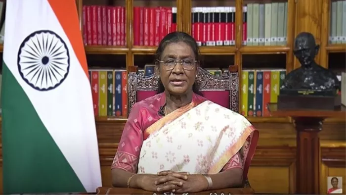 ष्ट्रपति द्रौपदी मुर्मु 79वें स्वतंत्रता दिवस के पूर्व गुरुवार को राष्ट्र को संबोधित किया।