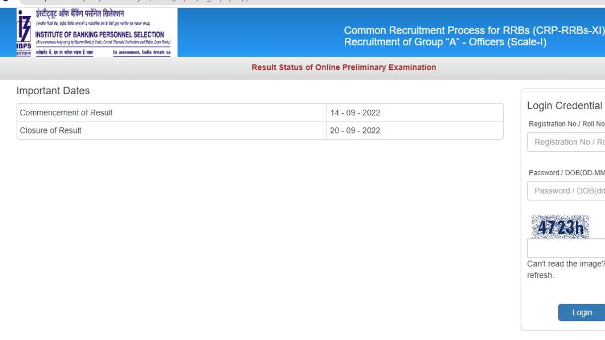 ibps rrb po prelims 2022 ibps has declared the rrb po prelims result 2022 on september 14 2022 check at ibps in