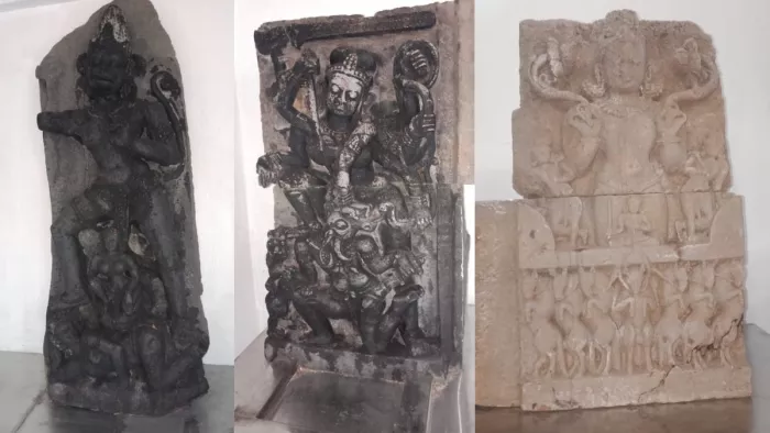 History of Jharkhand: बेनीसागर में खोदाई के दौरान मिली प्राचीन प्रतिमाएं।
