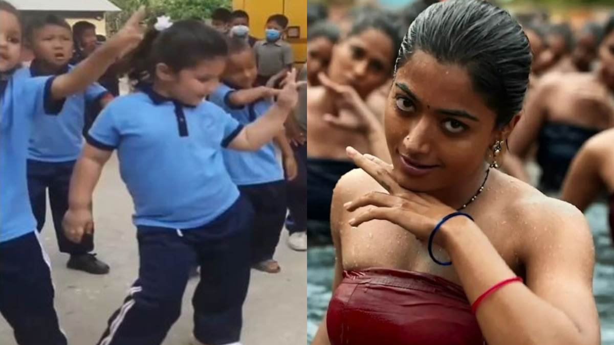 shrivalli fame rashmika mandanna wants to meet school girls who danced on film pushpa the rise song sami sami watch viral video