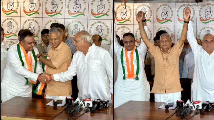 Haryana Election 2024: पूर्व विधायक सुखविंदर मांडी और जयप्रकाश गुप्ता कांग्रेस में शामिल।