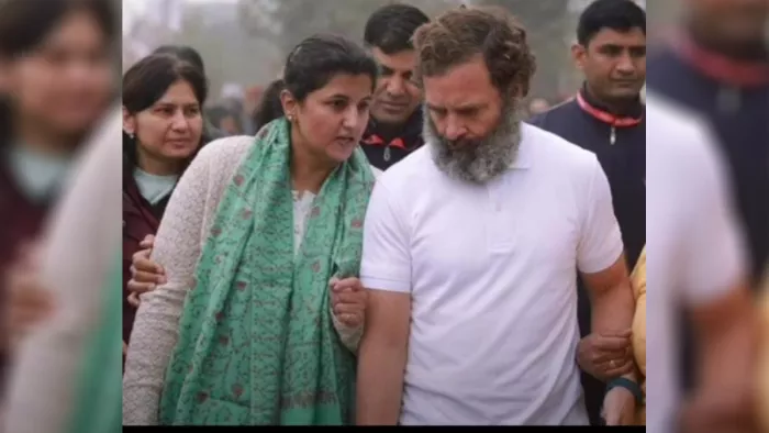 राहुल गांधी के साथ फायरब्रांड नेत्री श्वेता ढुल। (जागरण आर्काइव)