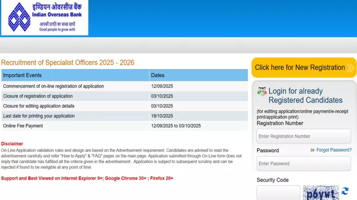 Indian Overseas Bank SO Recruitment 2025 की पूरी डिटेल।