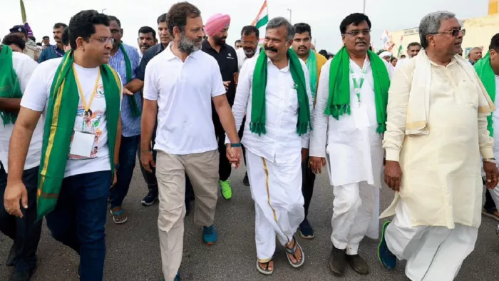 भारत जोड़ो यात्रा में राहुल गांधी (फोटो सोर्स: Congress)
