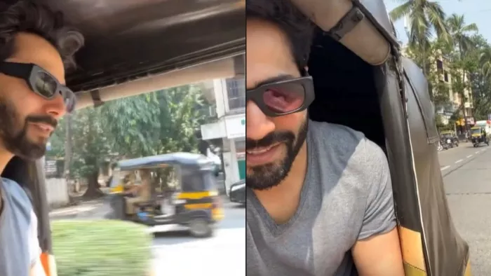 Still of Varun Dhawan from his Auto Rickshaw Ride Video. Photo Credit/ Varun Dhawan Instagram