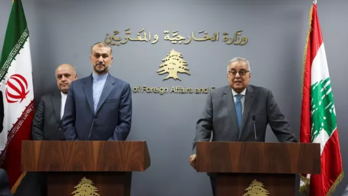 Israel Hamas war: लेबनान के कार्यवाहक विदेश मंत्री (फोटो में दाएं) के साथ Iranian Foreign Minister Hossein Amirabdollahian ( फोटो में बाएं)