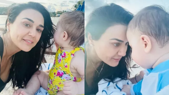 Preity Zinta shares a beautiful photo with twins on children day. Photo Credit/Instagram