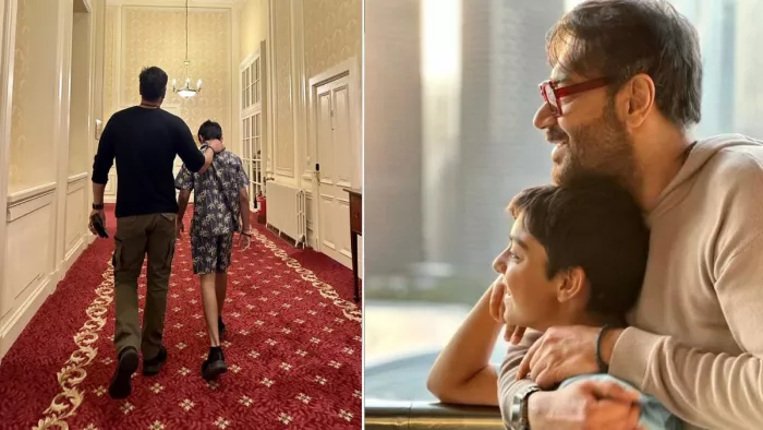 बाल दिवस पर अजय देवगन ने बेटे युग के साथ शेयर की ये फोटो (Photo Credit-Ajay Devgn Twitter)