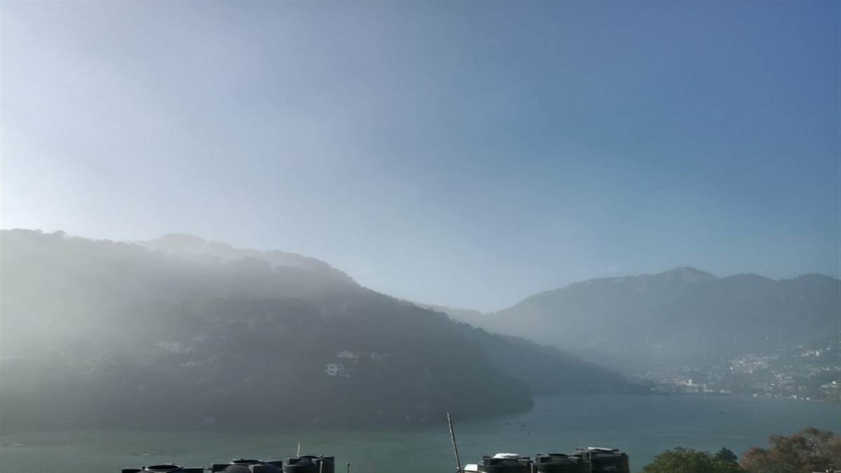 haze of air pollution in the clean air of nainital