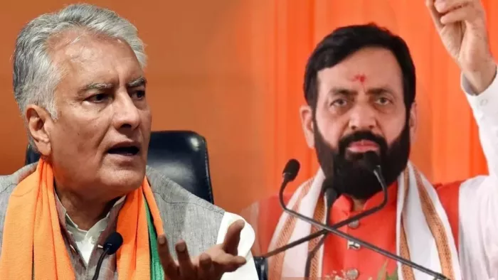बीजेपी प्रदेश अध्यक्ष सुनील जाखड़ और हरियाणा के सीएम नायब सैनी