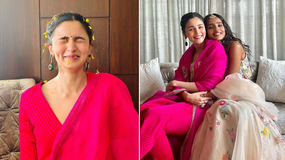alia bhatt attend her best friend pre wedding haldi ceremony latest pics goes viral in social media
