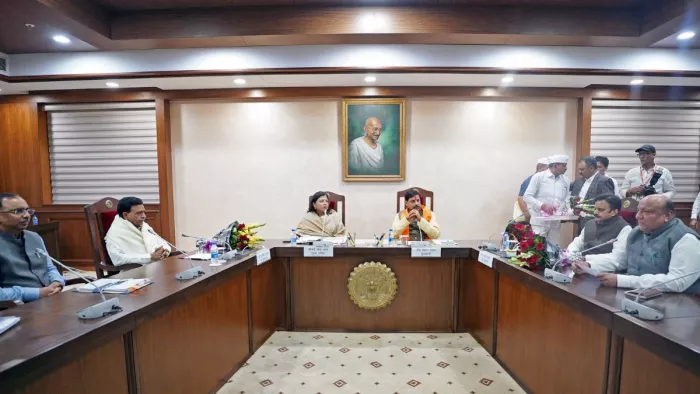 मोहन यादव सरकार की पहली कैबिनेट बैठक (फोटो: एएनआई)