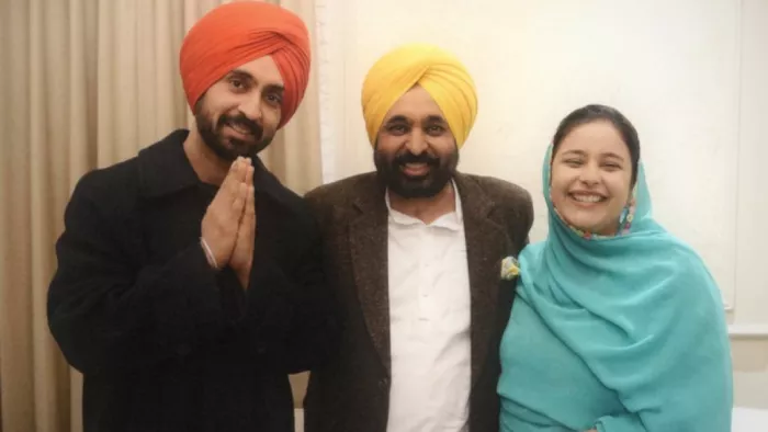 सिंगर दिलजीत दोसांझ ने भगवंत मान से की मुलाकात (फोटो- एक्स)