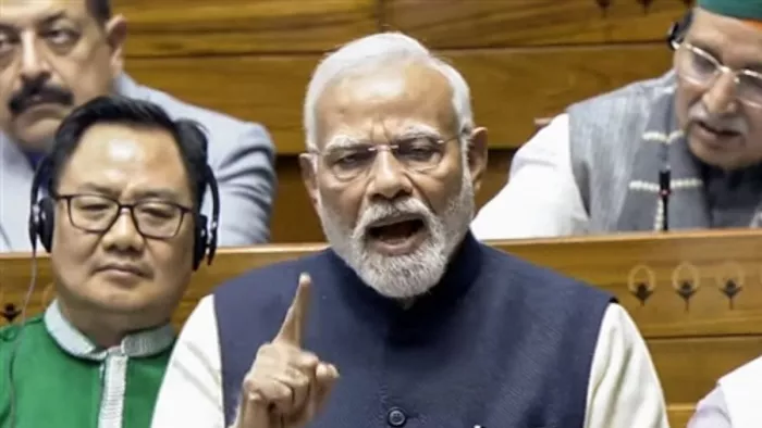 लोकसभा में चर्चा के दौरान पीएम मोदी ने 11 संकल्प का भी जिक्र किया। (फोटो सोर्स: एएनआई)