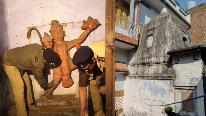 Sambhal News: संभल में पुलिस को मिला बंद पड़ा मंदिर।