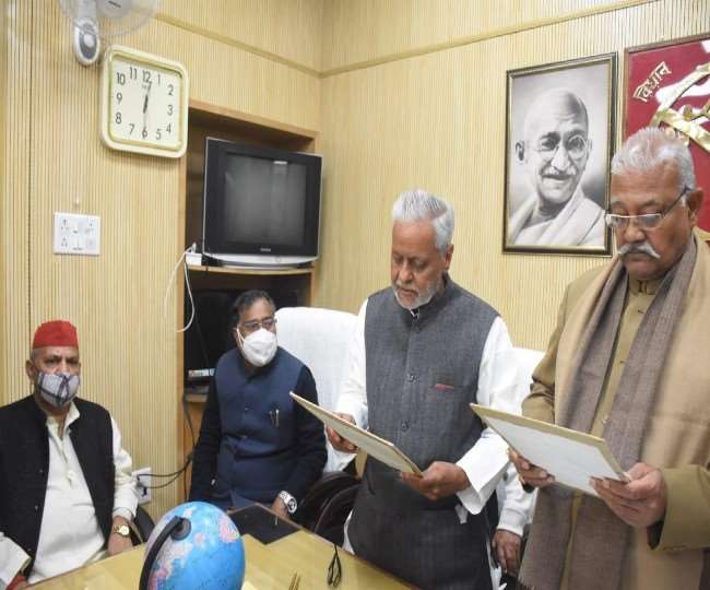 uttar pradesh legislative council newly elected member rajendra chaudhary taken oath