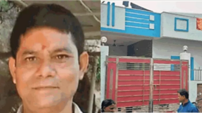 पिछरी के ईंट व्यवसायी का फाइल फोटो व नवनिर्मित आवास।