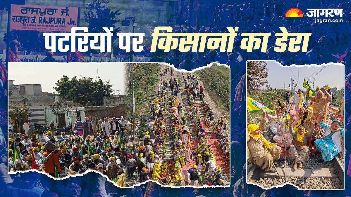 rail roko andolan 2024 punjab railwaytracks blocked by farmers over kisan andolan see photos