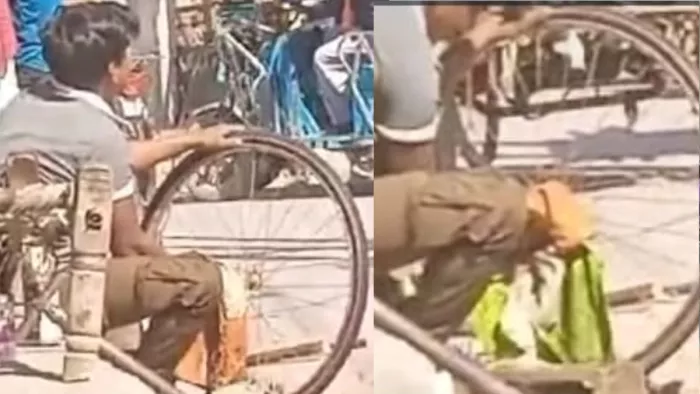 तिरंगे का अपमान करते हुए एक शख्स सोशल मीडिया पर वायरल हो रहा है।