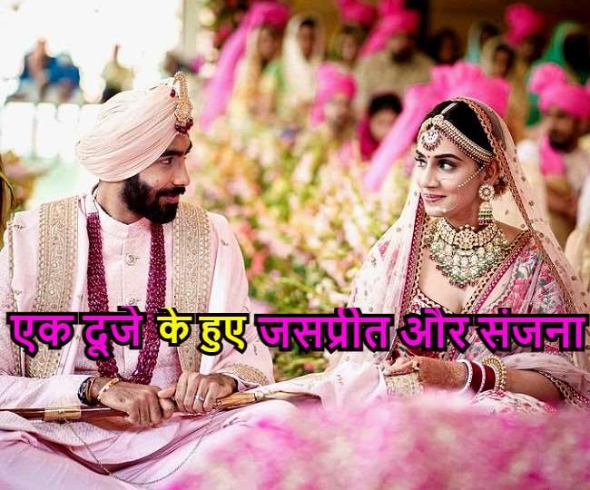 jasprit bumrah ties knot with tv anchor sanjana ganesan picture goes viral