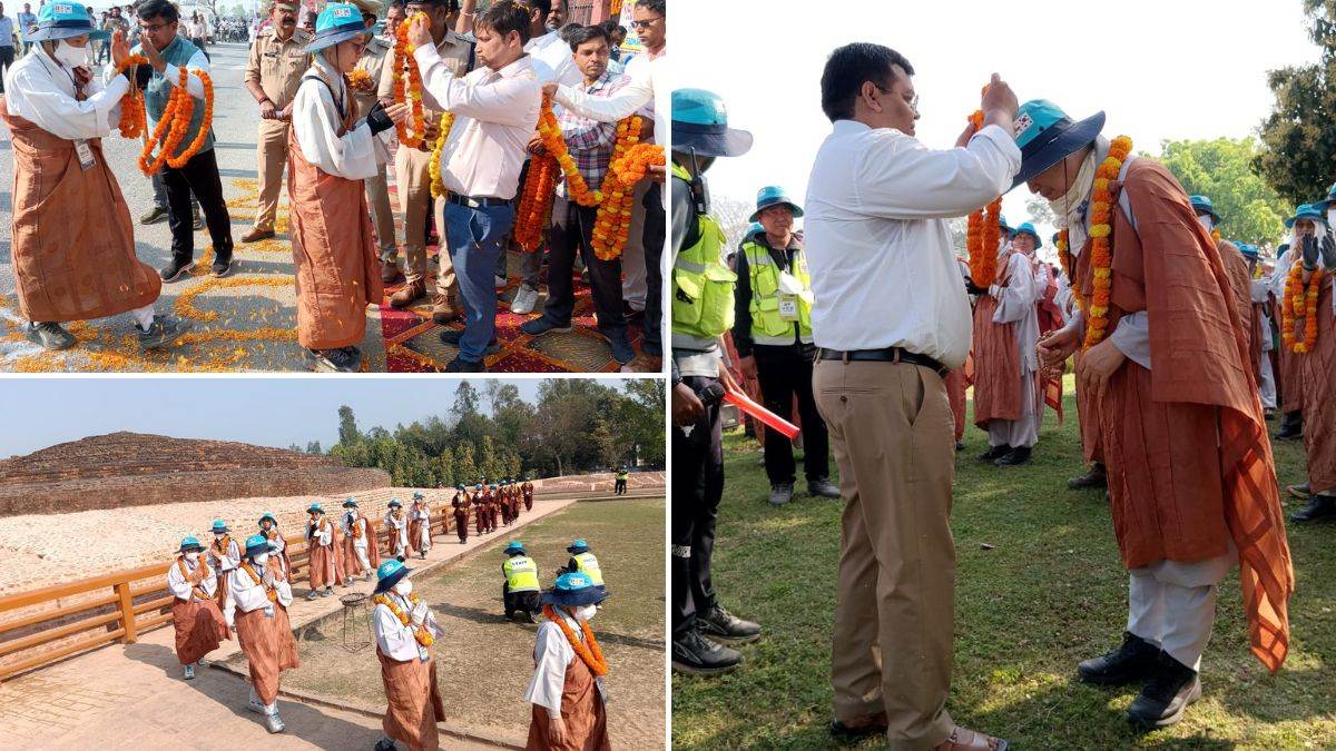 korean saints team visited kapilvastu stupa in siddharth nagar