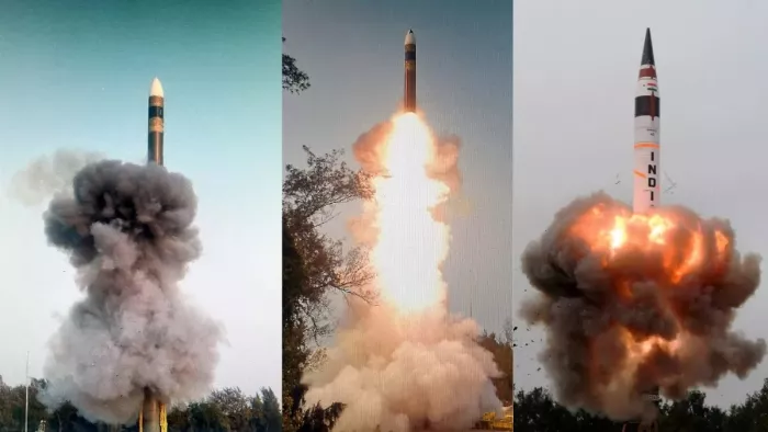 मिसाइल अग्नि-5 के टेस्ट की समयसीमा को लेकर पाकिस्तान ने सवाल उठाए हैं।(फोटो सोर्स: जागरण)
