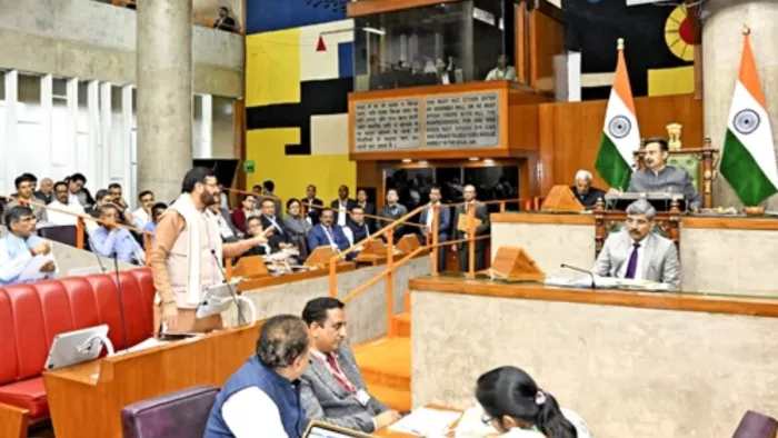 हरियाणा विधानसभा में बोलते हुए नायब सिंह सैनी। फाइल फोटो